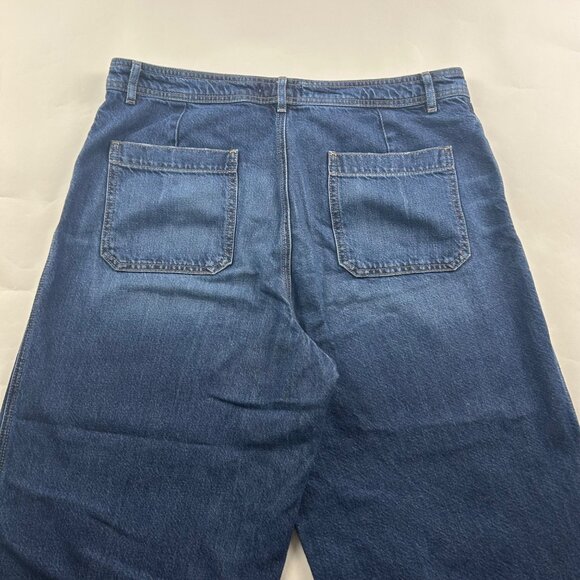 LOFT Dark Wash High Rise Barrel Leg Jeans 31 / 12 - Picture 7 of 7